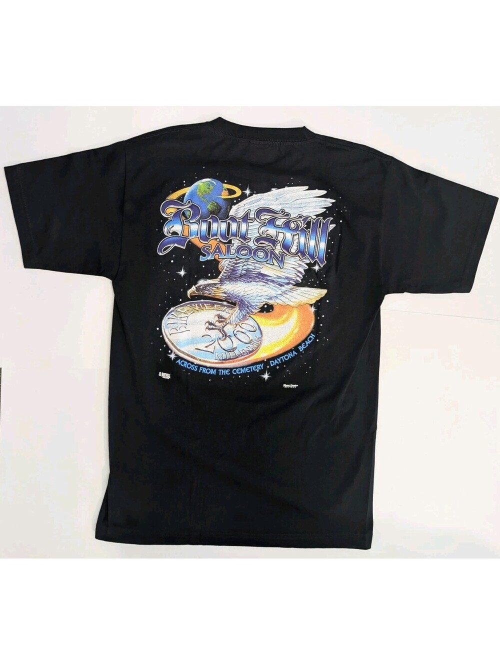 Vintage Y2K Bike Week Graphic Pocket T-Shirt Boot Hill Saloon 2000 Sz L USA Made